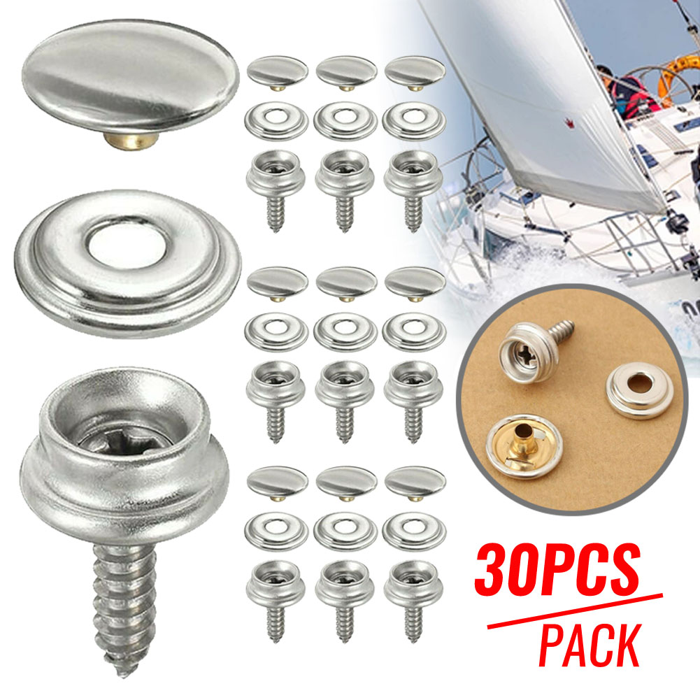 Snap Fastener Set - 30 قطعة المفاجئة السحابة المقاوم للصدأ