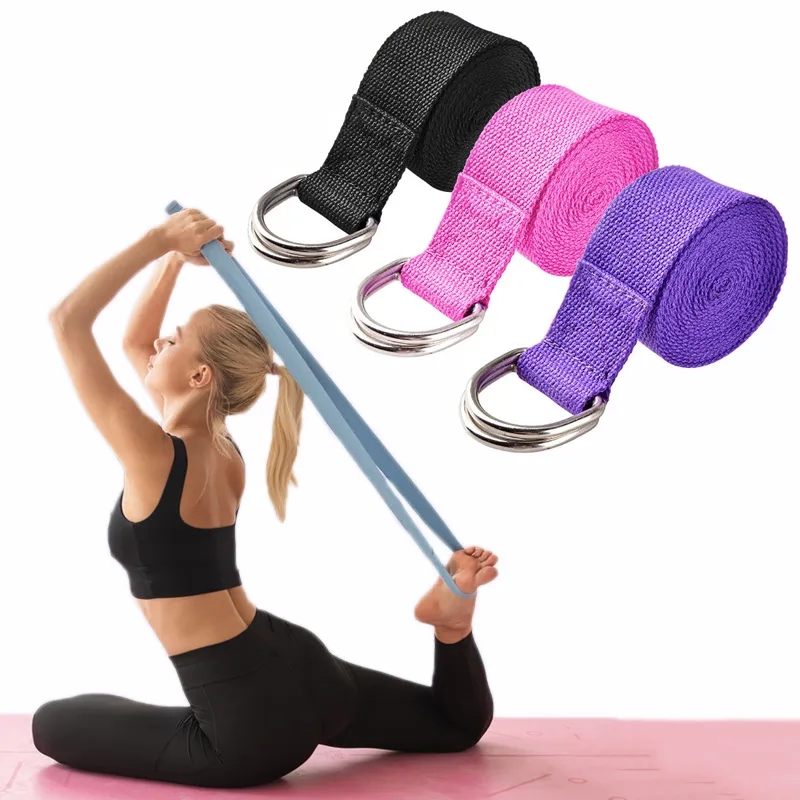 D Ring Strap - 183*3.8 سنتيمتر حزام اليوغا القطن ممارسة