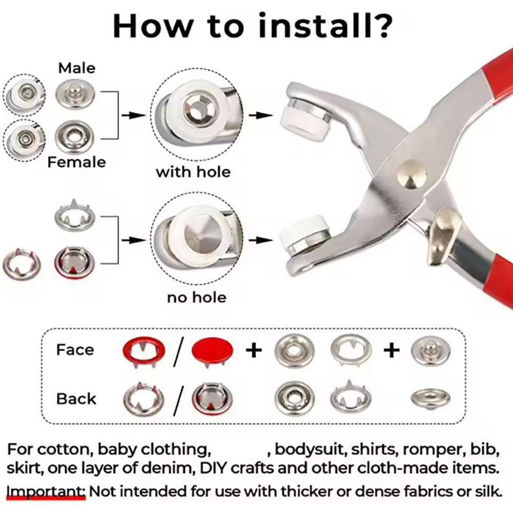 حار 100 قطعة أزرار إطباقية معد - مراجعة Snap Fastener Set وسعره