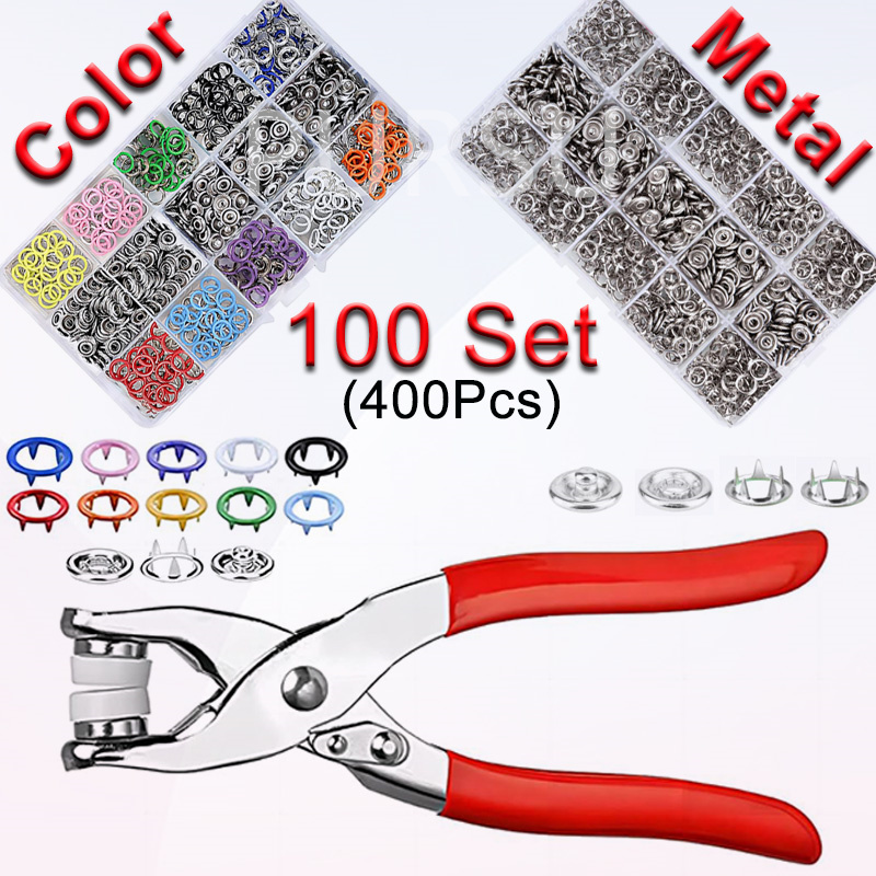 100 مجموعات المفاجئة كماشة الت - مراجعة Snap Fastener Set وسعره
