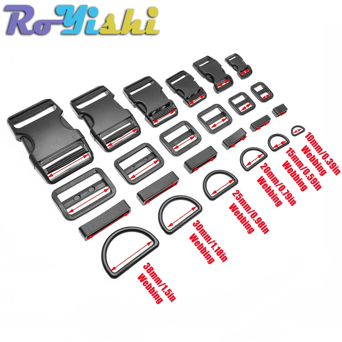 مجموعة من 1-10 قطع من مشابك ال - مراجعة D Ring Strap وسعره