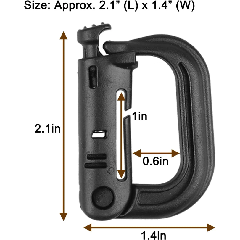 5 قطع مشبك كارابينر تكتيكي بلا - مراجعة D Ring Strap وسعره